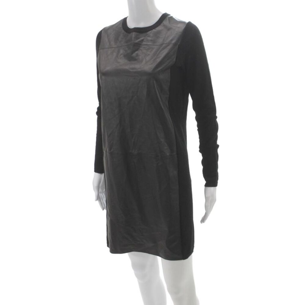 Vince Womens Shift Dress Black Wool Long Sleeve Size XS - Picture 2 of 6